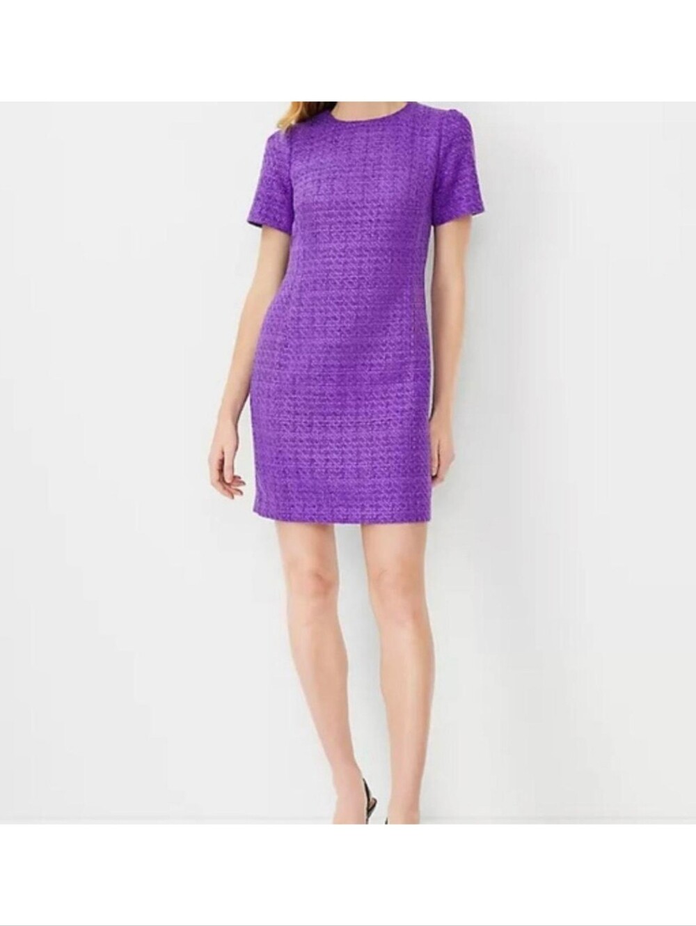 Ann Taylor purple tweed Sheath dress Size 00